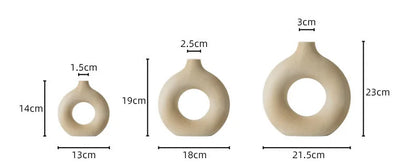 Jarrón de Cerámica (Diseño Donut)